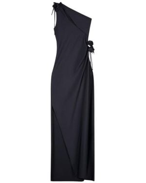 Coperni Asymmetric Floral Detailed Gown - Blue