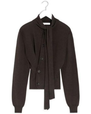 Lemaire Scarf Detailed Buttoned Knitted Cardigan - Black