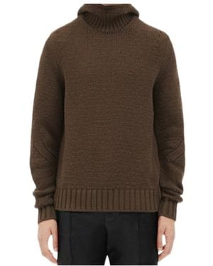 Bottega Veneta Hooded Knitted Sweater - Brown