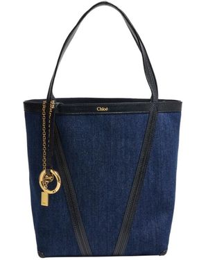 Chloé Spin Denim Tote Bag - Blue