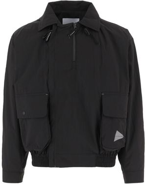 and wander Flap Pocket Hooded Jacket - Grey