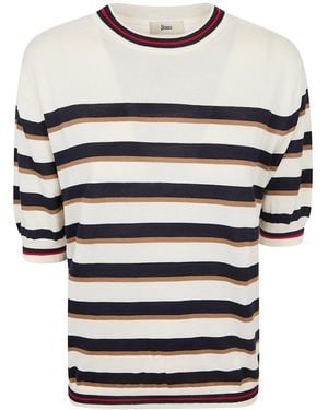 Herno Striped Short-Sleeve T-Shirt - White