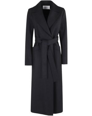 Harris Wharf London Belted Maxi Coat - Black
