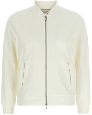 Peserico Punto Luce Zip Sweatshirt - White