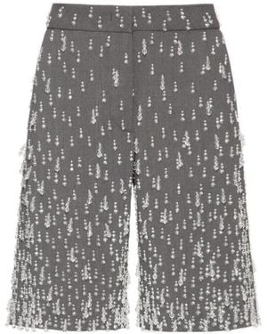 Valentino Embellished Low-Rise Shorts - Grey