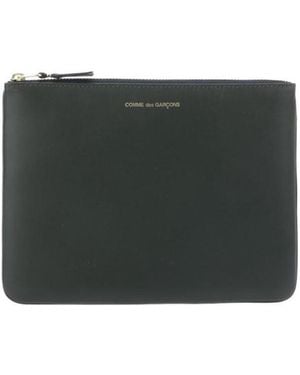 Comme des Garçons Comme Des Garons Wallet Logo Detailed Zip-Up Pouch - Black