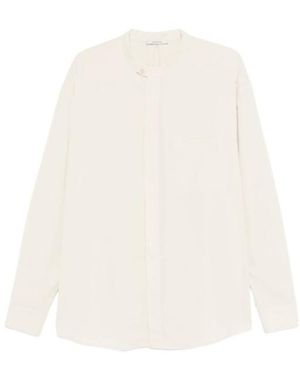 Entire studios Mandarin Collar Long Sleeve Shirt - White