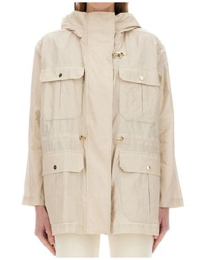 Fay Canvas Parka Jacket - Natural