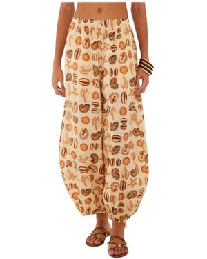 FARM Rio Sand Marine Shells Balloon Pants - Metallic