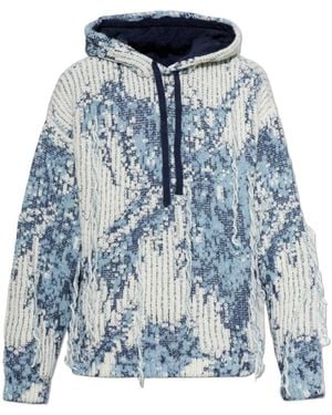 Laneus Long-Sleeved Knitted Sweater - Blue