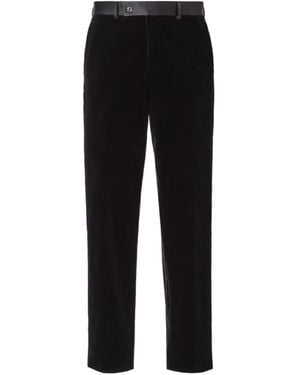Fendi Satin Waistband Cigarette Velvet Pants - Black