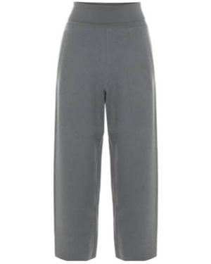 Stella McCartney Virgin Wool Wide-Leg Cropped Pants - Gray