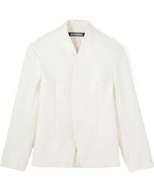 Jacquemus Collarless Tailored Jacket - White