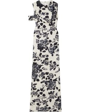 Emilia Wickstead Floral Print Twill Maxi Dress - White