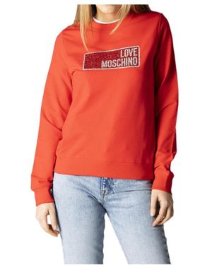 Moschino Round-Necked Logo Jumper - Red