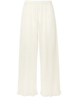 Eres High-Waisted Casual Pants - White