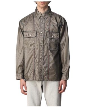 DIESEL Oversized Technical Shirt Jacket - Brown