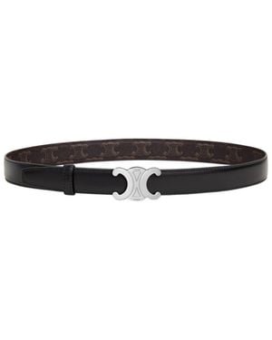 Celine Triomphe Buckle And Reversible Belt - White