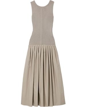 Proenza Schouler Gene Pointelle-Knit Poplin Midi Dress - Natural