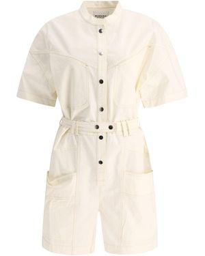 Isabel Marant Kiara Cotton Jumpsuit - Natural