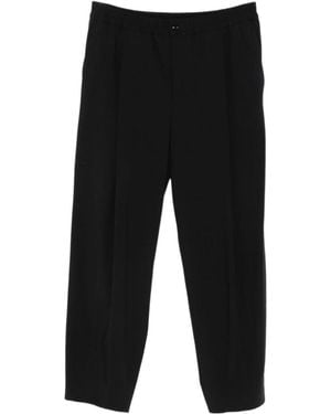 Giorgio Armani Pleated-Front Elasticated-Waistband Pants - Black