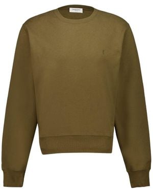 Saint Laurent Embroidery Cotton Sweater - Green