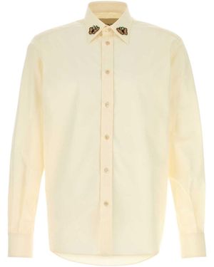 Valentino Embroidered Button-Up Shirt - Natural