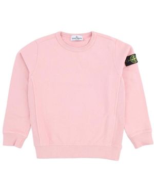 Stone Island Logo-Patch Crew Neck Sweatshirt - Pink
