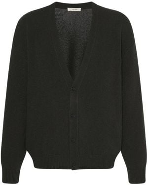 The Row Mats Cashmere V-Neck Cardigan - Black
