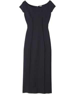 JOSEPH Short-Sleeve Midi Dress - Black