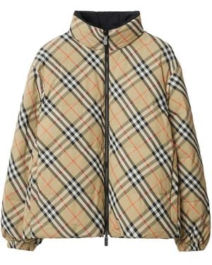 Burberry Reversible Check Puffer Jacket - Metallic