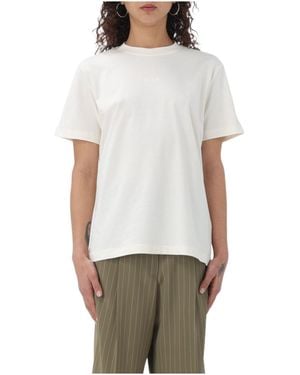 MSGM Logo Printed Crewneck T-Shirt - White