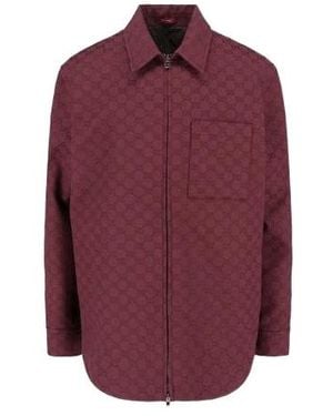 Gucci Gg Canvas Zip Jacket - Purple
