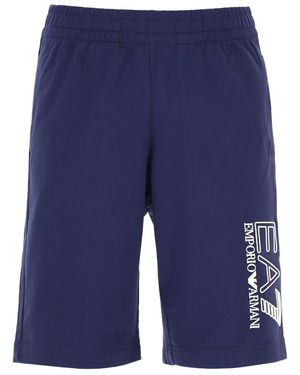 EA7 Logo Printed Shorts - Blue