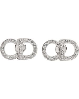 Dior Cd Signature Stud Earrings - White