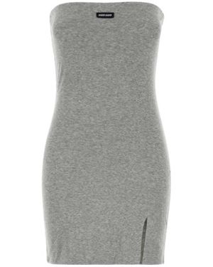 Miu Miu Off-Shoulder Mini Dress - Grey