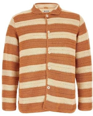 Bode Striped Cardigan - Brown