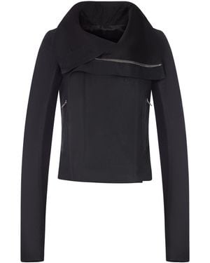Rick Owens Long-Sleeved Leather Jacket - Blue