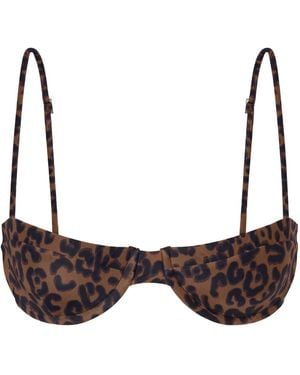 Haight Leopard-Print Bikini Top - Brown