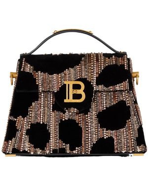 Balmain Embroidered Belvet B-Buzz Dynasty Bag - Black