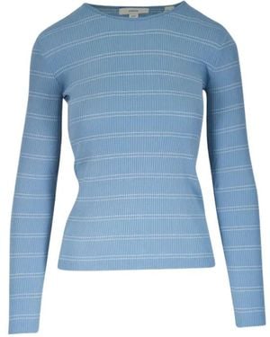 Vince Striped Ribbed Top - Blue