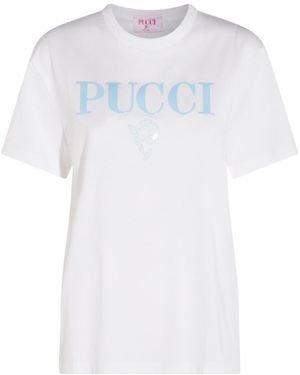 Emilio Pucci Pucci Logo-Printed Crewneck T-Shirt - White