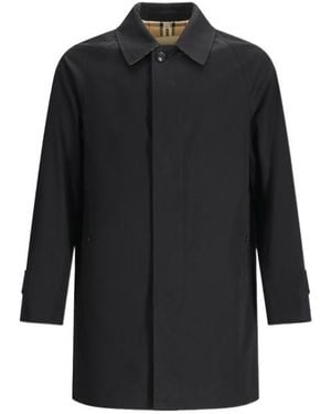 Burberry Raglan-Sleeve Button Trench Coat - Black