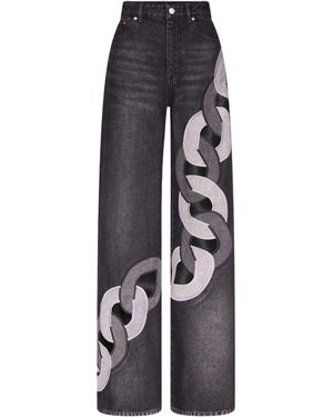 Area Chain Pattern Jeans - Multicolor
