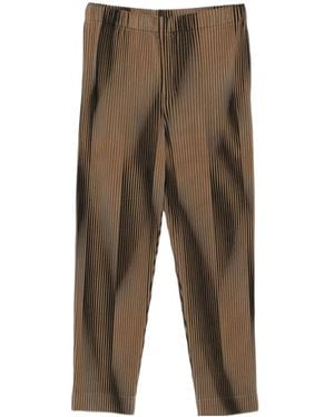 Homme Plissé Issey Miyake Ankle-Length Trousers With A Fine-Pleat Effect - Green