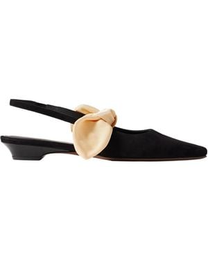 Neous Bow Slingback Low Heel Pumps - Black