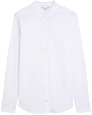 Veronica Beard Frill Cotton-Blend Poplin Shirt - White