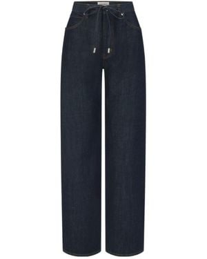 FRAME The Off Duty Drawstring Wide-Leg Jeans - Blue