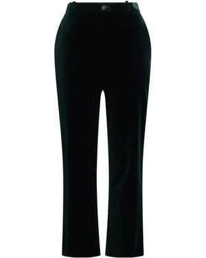 Saint Laurent Straight-Leg Velvet Trousers - Black