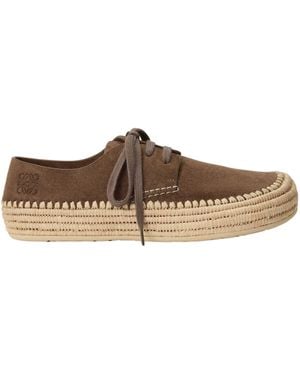 Loewe Rio Debossed-Logo Espadrilles - Brown